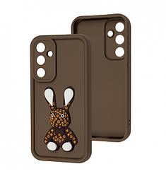 Чохол бампер силіконовий Wave для Samsung Galaxy S24 Зайчик Brown