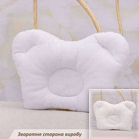Подушка ортопедична дитяча "Умка" велюр/махра 3+ 25*33 см Betis Білий