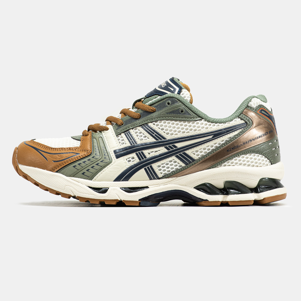 Чоловічі Кросівки Asics Gel-Kayano 14 Beige Green Brown / Асікс Гел-Каяно 14 Бежеві із Зеленим та Коричневим