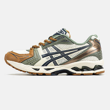 Чоловічі Кросівки Asics Gel-Kayano 14 Beige Green Brown / Асікс Гел-Каяно 14 Бежеві із Зеленим та Коричневим, фото 1
