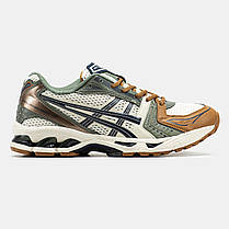 Чоловічі Кросівки Asics Gel-Kayano 14 Beige Green Brown / Асікс Гел-Каяно 14 Бежеві із Зеленим та Коричневим, фото 3