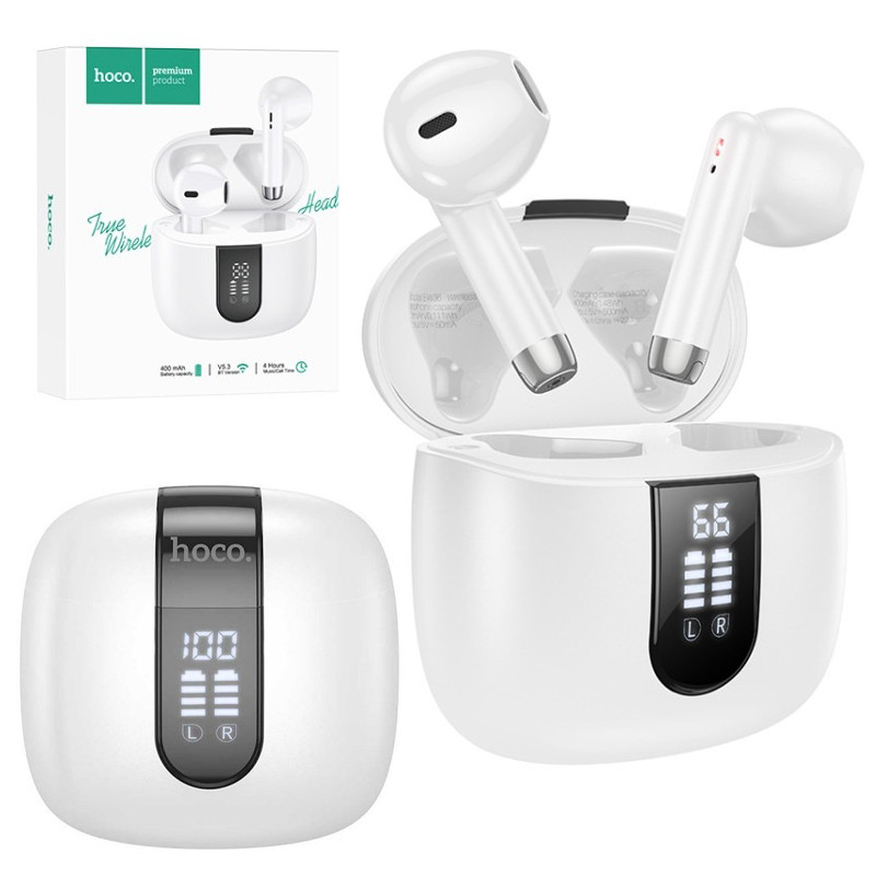 Бездротові навушники Bluetooth-гарнітура AirPods Hoco EW36 блютуз навушники для айфона, білі