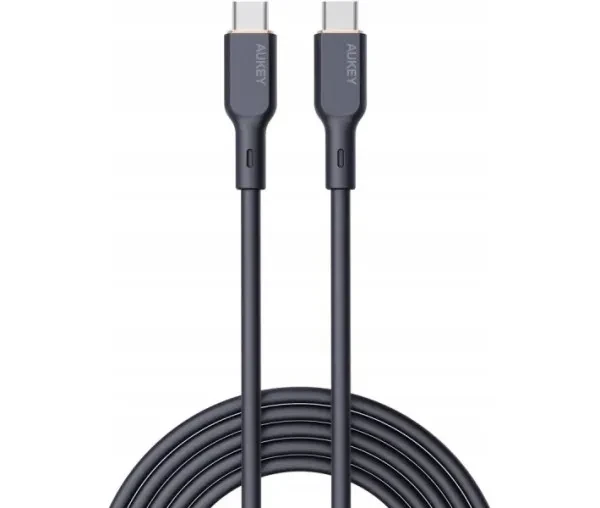 Дата-кабель Aukey CB-SCC102 Type-C (тато) - Type-C (тато), 1.8m Black (1036860)