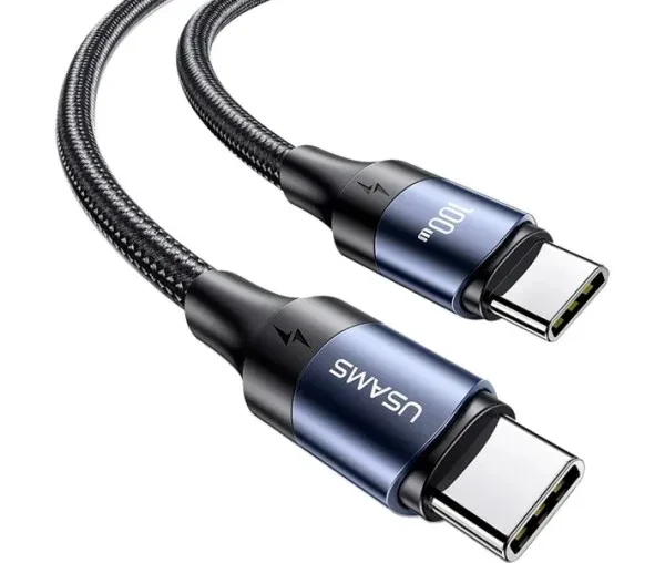 Дата-кабель USAMS U71 Type-C (тато) - Type-C (тато), 3m Black