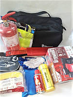 Популярний! Набір автомобіліста PROFI-11 (компр/трос/аптеч/жилет/ав.зн/вогн. 2кг/перч./сумка/ганчір&apos;я/ганчір&apos;я/мастило)