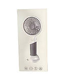 Вентилятор ручний Mini Fan ZB100 акумуляторний з підставкою для телефону Блакитний з білим, фото 2