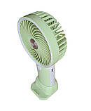 Вентилятор ручний Mini Fan HX09-1 акумуляторний з підставкою для телефону Салатовий з білим, фото 3