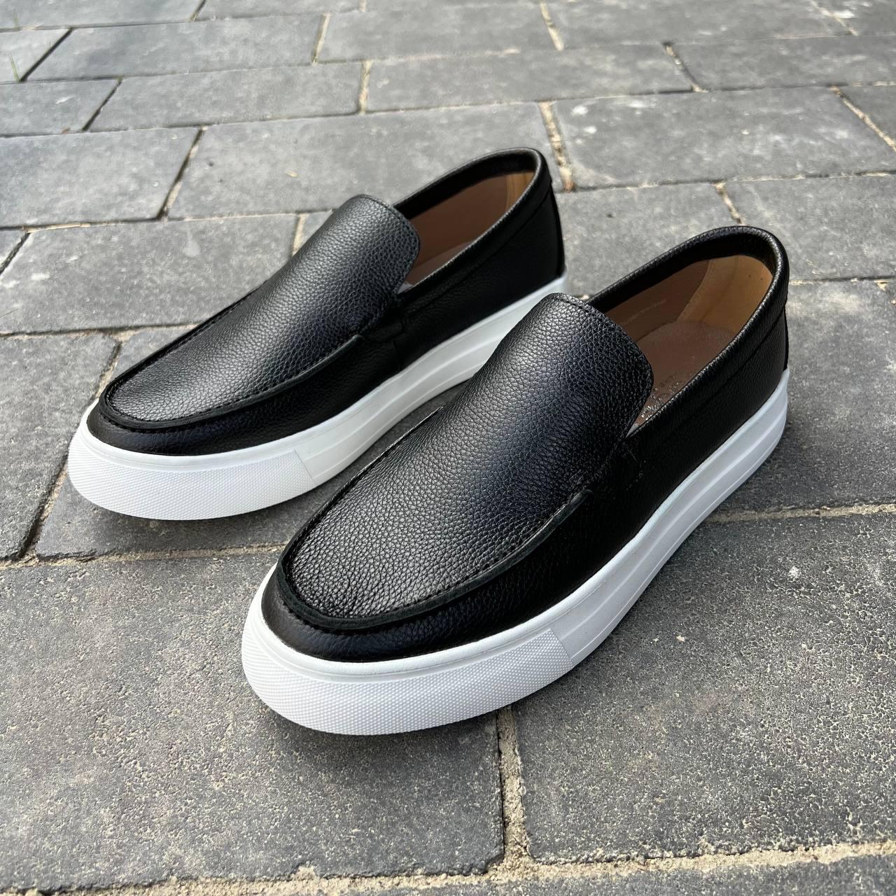 Чорні шкіряні чоловічі лофери 41 розмір, фото 1