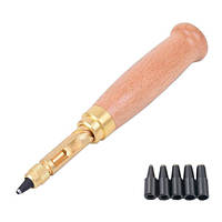 Популярний! Дірокол гвинтовий, ручний пробійник для шкіри 1.5-4мм, 6 насадок - Краща якість тільки на Nukleon.com.ua