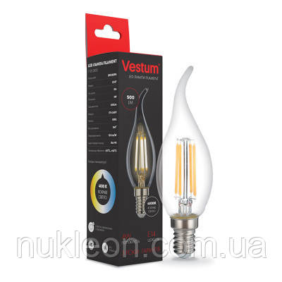 Популярний! Лампочка Vestum С35Т Е14 4Вт 220V 4100К (1-VS-2405) - Краща якість тільки на Nukleon.com.ua, фото 1