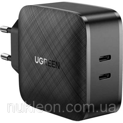 Популярний! Зарядний пристрій Ugreen CD216 66W 2xType-C PD Charger (Black) (70867) - Краща якість тільки на Nukleon.com.ua