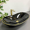 Умивальник (раковина) VBI TURIN MARBLE BLACK GLOSSY накладний, фото 4
