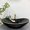 Умивальник (раковина) VBI TURIN MARBLE BLACK GLOSSY накладний, фото 6