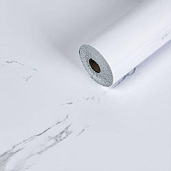 Самоклеюча вінілова плитка в рулоні 600х3000х2мм Білий повітряний мармур Глянсова SW-00001287
