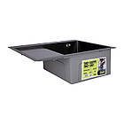 Мийка для кухні інтегрована Lidz Handmade H6350BL крило зліва (LDH6350BRUL45589) Brushed Black PVD 3,0/1,0, фото 3
