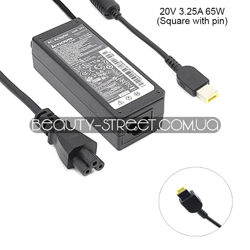 Блок живлення для ноутбука Lenovo 20V 3.25 A 65W Square tip with pin (A+)