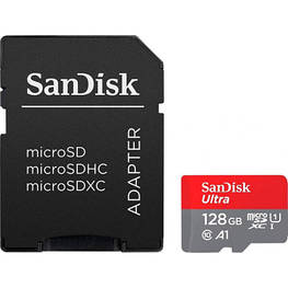 Карта пам&apos;яті SanDisk 128GB microSD class 10 UHS-I Ultra (SDSQUAB-128G-GN6MA) - оригінал