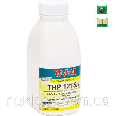 Популярний! Тонер HP CLJ CP1215/CP1515/CM1312 40г Yellow +chip WWM (TC1215Y) - Краща якість тільки на Nukleon.com.ua