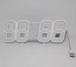 Годинники настільні LY 1089 з блакитний підсвічуванням, білі - оригінал