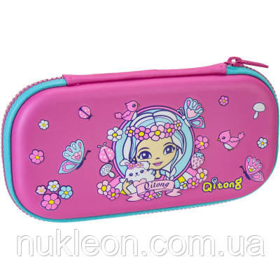 Популярний! Пенал Cool For School 1 відділення з органайзером фуксія (QT-5634-Rosered) - Краща якість тільки на Nukleon.com.ua
