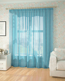 Готова тюль-вуаль блакитна