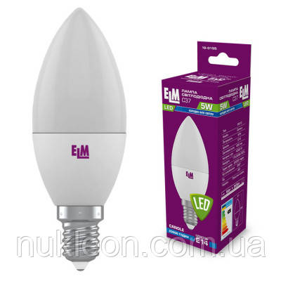 Популярний! Лампочка ELM C37 5W PA10 E14 4000K (18-0155.) - Краща якість тільки на Nukleon.com.ua, фото 1