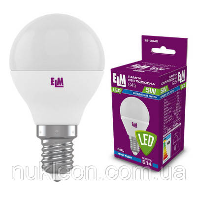 Популярний! Лампочка ELM D45 5W PA10 E14 4000K (18-0046.) - Краща якість тільки на Nukleon.com.ua, фото 1