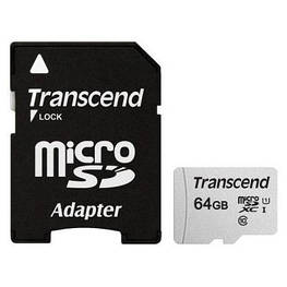 Карта пам&apos;яті Transcend 64GB microSDXC class 10 UHS-I U1 (TS64GUSD300S-A) - оригінал