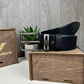 Чоловічий ремінь із натуральної шкіри стиль Armani, шкіряний ремінь у джинси для чоловіків Армані