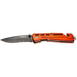 Ніж Neo Tools складаний з фiксатором, з лезом для розрiзання ременiв (63-026) - оригінал