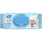Promo Ціна! Дитячі вологі серветки Smile baby з екстрактом ромашки, алое і вітамінним комплексом з клапаном 100 шт (4823071653960)