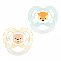 Популярний! Пустушка Baby-Nova Forest Animals 6-18 міс. персикова/бирюзова 2 шт (3962321) - Краща якість тільки на Nukleon.com.ua