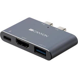 Порт-реплікатор Canyon Docking Station with 3 ports, Thunderbolt 3, Input 100-240V (CNS-TDS01DG) - оригінал