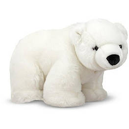 М&apos;яка іграшка Melissa&Doug Полярный плюшевый мишка Леонид, 20см х 32см (MD7609) - оригінал