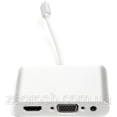 Promo Ціна! Перехідник Lightning (M) to HDMI, VGA, 3.5mм (F) PowerPlant (CA911929) - тільки на ZaGrosh.com.ua