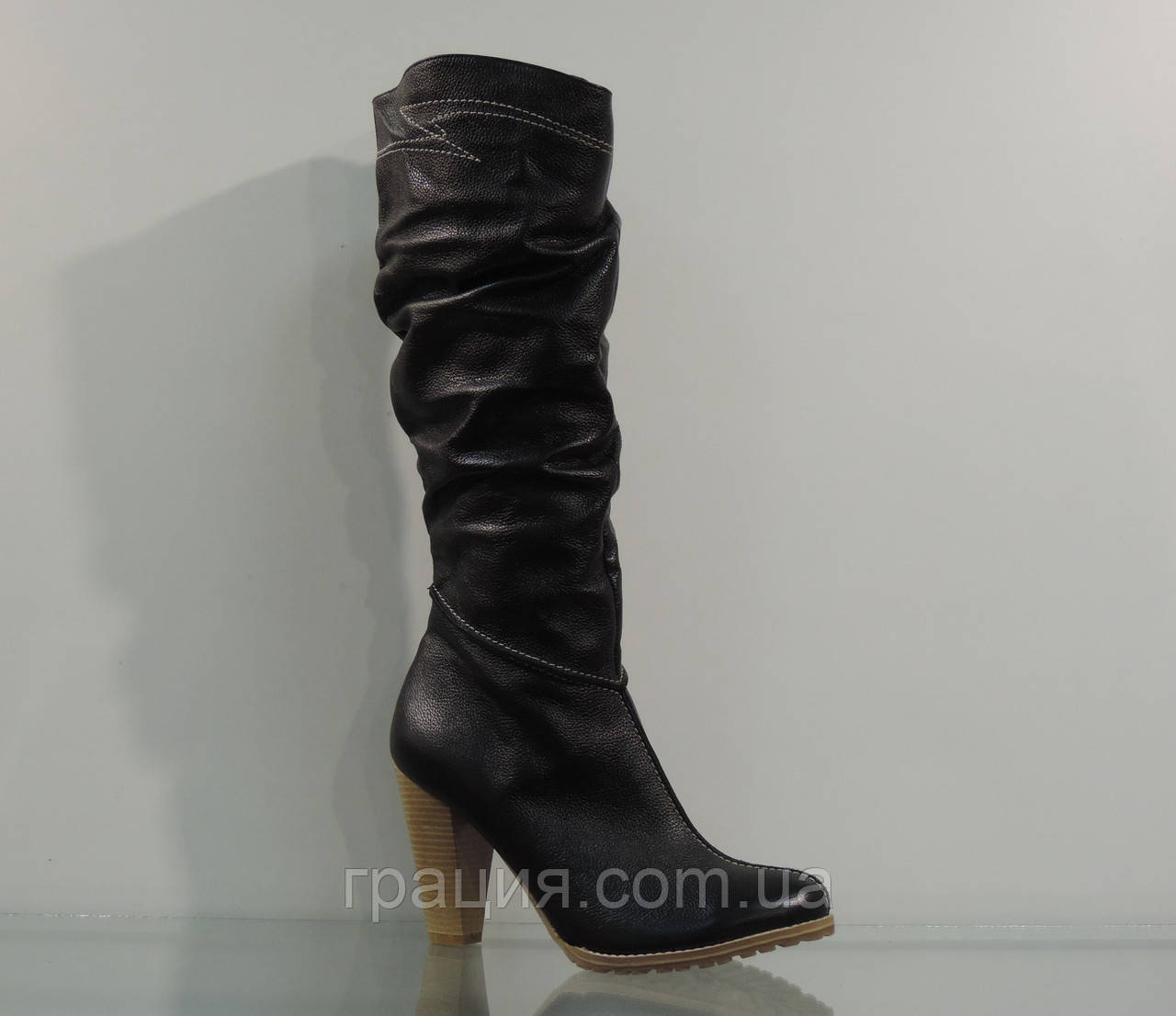Зимние кожаные сапожки на каблуке: продажа, цена в Конотопе. Женские ...