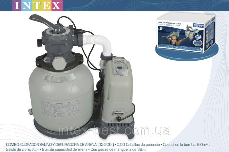 Пісочна помпа + хлорогенератор Krystal Clear Combines Intex 28678 (56678) (6000 л/год)
