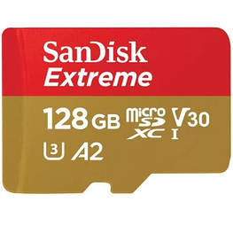 Карта пам&apos;яті SanDisk 128GB microSD class 10 UHS-I U3 Extreme (SDSQXAA-128G-GN6MA) - оригінал