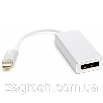 Promo Ціна! Перехідник PowerPlant USB Type-C 3.1 Thunderbolt 3 (M) - DisplayPort (F), 4K, 0.15 (CA911851) - тільки на