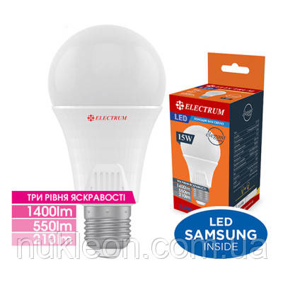 Популярний! Лампочка Electrum A65 15W PA LS-33DS Elegant E27 4000K DIM 3 рівня (A-LS-1941) - Краща якість тільки на Nukleon.com.ua, фото 1