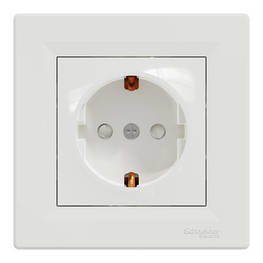 Розетка Schneider Electric ASFORA зі штор. біла (EPH2900221) - оригінал