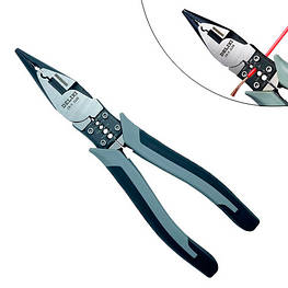 Плоскогубці комбіновані 7" багатофункціональні 1.5-6мм2, 190 мм, Delixi - оригінал