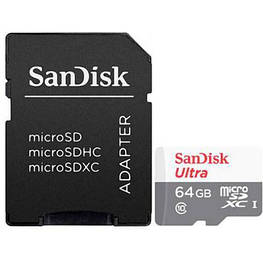 Карта пам&apos;яті SanDisk 64GB microSD class 10 Ultra Light (SDSQUNR-064G-GN3MA) - оригінал