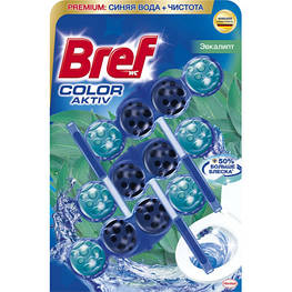 Туалетний блок Bref Кольорова вода Евкаліпт 3х50 г (9000101352986/9000101545678) - оригінал