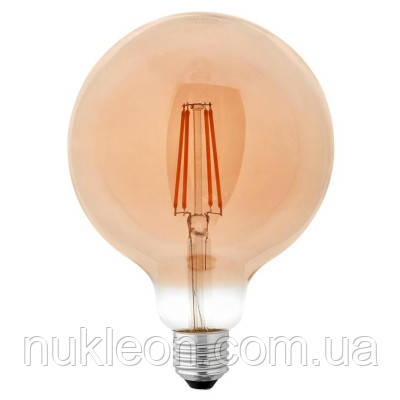 Популярний! Лампочка Delux Globe G125 8Вт E27 2700К amber filament (90016726) - Краща якість тільки на Nukleon.com.ua, фото 1