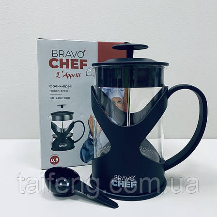 Френч-прес скляний 800 мл Bravo Chef BC-7302-800, фото 1