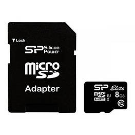 Карта пам&apos;яті Silicon Power 8Gb microSDHC class 10 (SP008GBSTHBU1V10SP) - оригінал