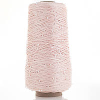 Намистини на Котонi № 2 ніжний персик + білі намистини (Пряжа нитки для в'язання)