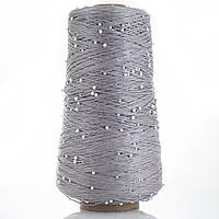 Намистини на Котонi № 5 сірий + білі намистини (Пряжа нитки для в'язання)