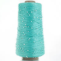 Намистини на Котонi № 18 тіфані + білі намистини (Пряжа нитки для в'язання)